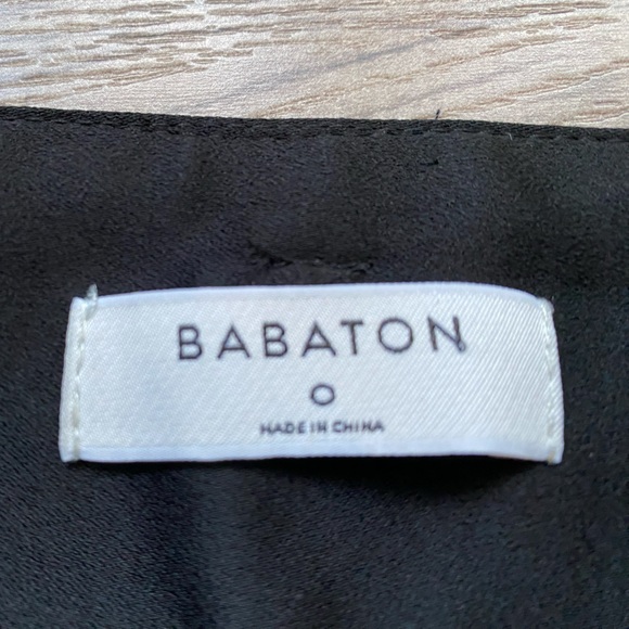 Babaton Black Belted Vegan Faux Leather High Rise Trouser Pant - Picture 10 of 15